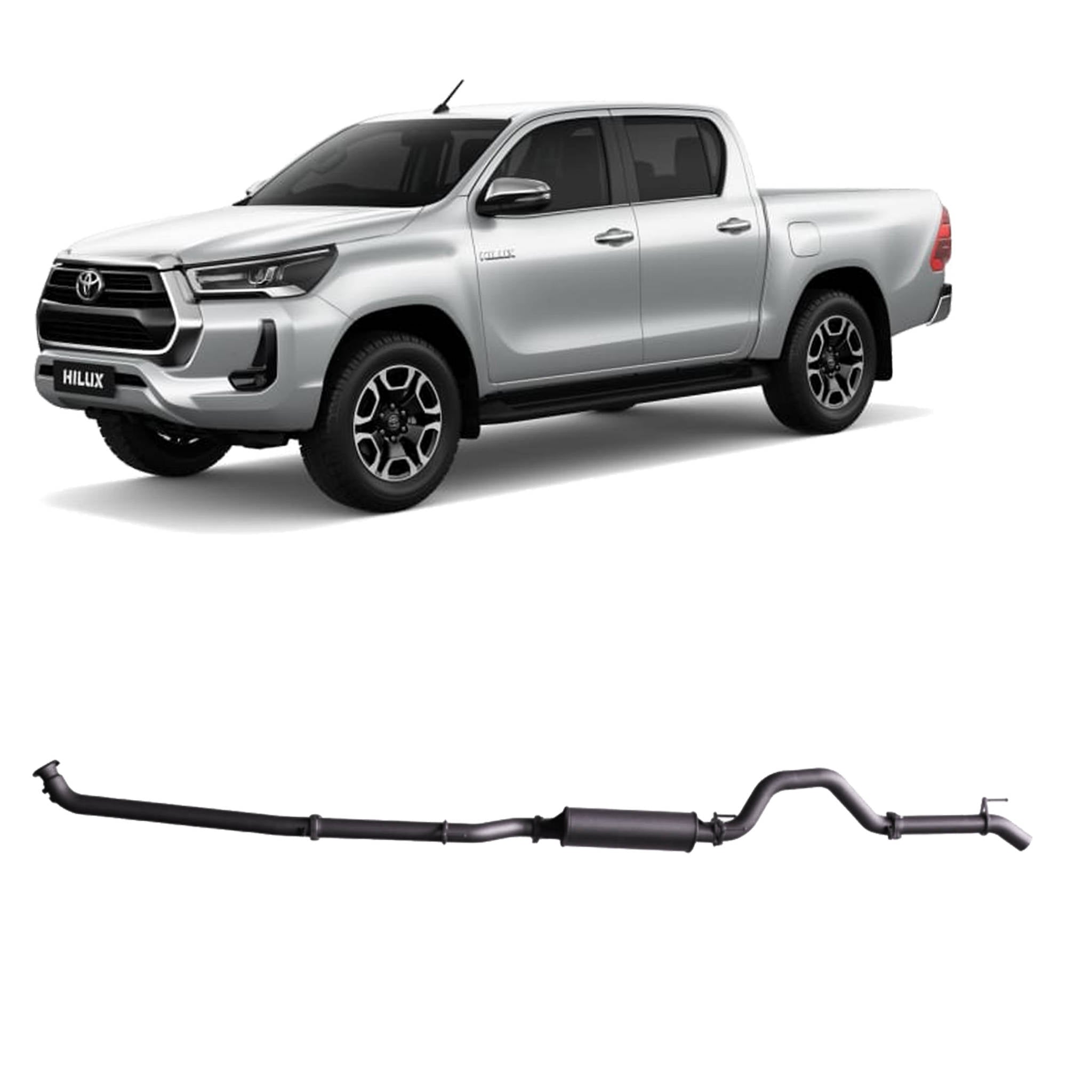 Redback Extreme Duty for Toyota Hilux 2.8L (01/2015 - on) - Large Muffler (Quiet) - 4x4 Performance System