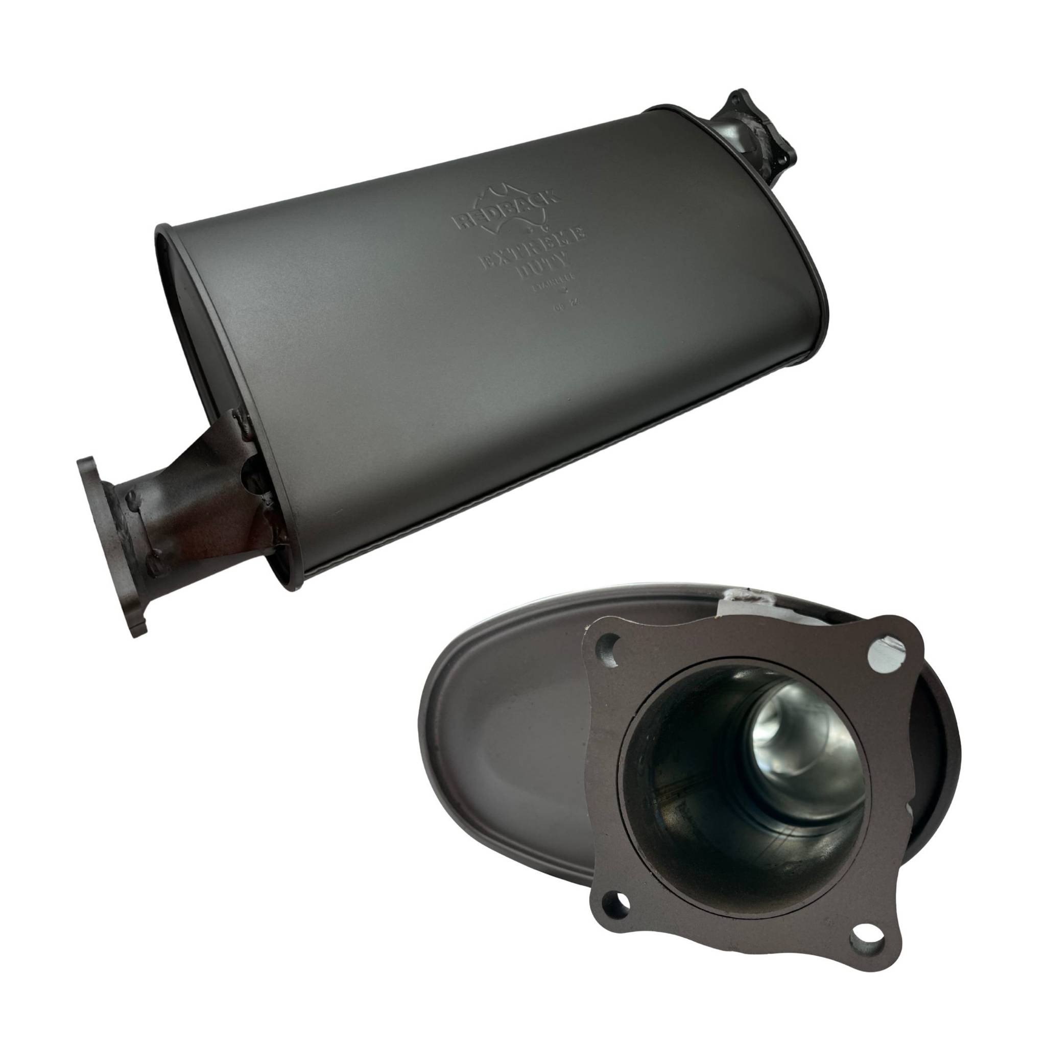 Redback Extreme Duty Straight Piped Muffler (Offset/Offset 5 Round) - 4x4 Muffler Sound Option