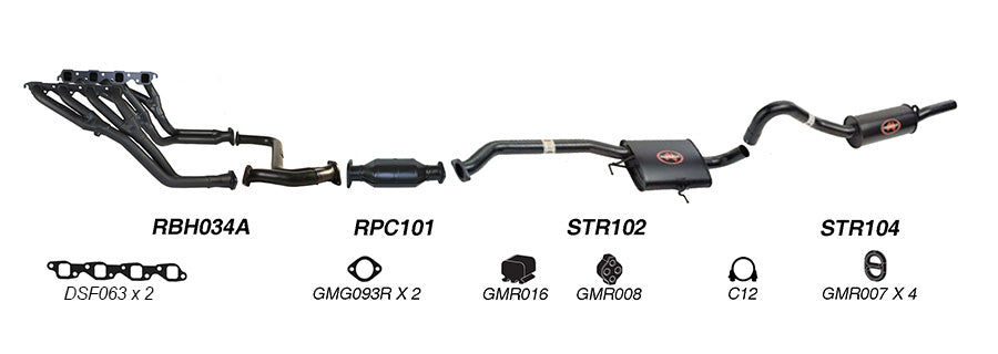 Redback Performance Headers and 2.5’’ Exhaust System for Holden Commodore VN VP VR V8 Sedan - Performance Exhaust System