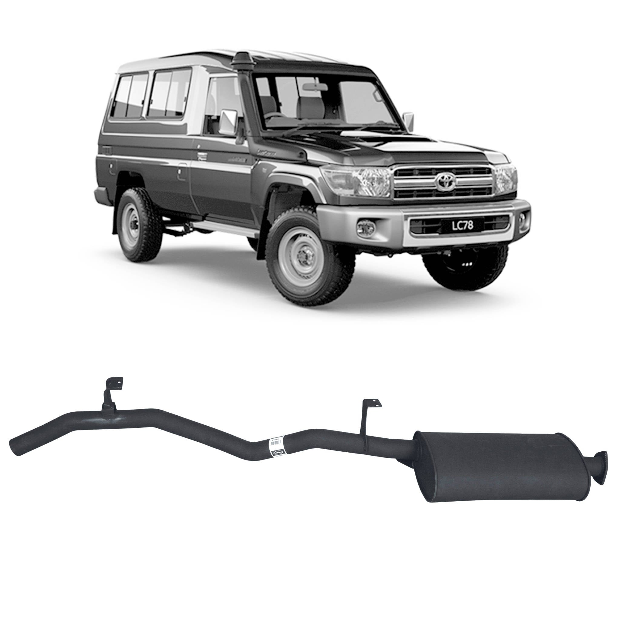 Redback Performance Tailpipe Assembly for Toyota Landcruiser 75/78/79 Series 4.2L 1HZ (01/1990 - 01/2007) - Performance