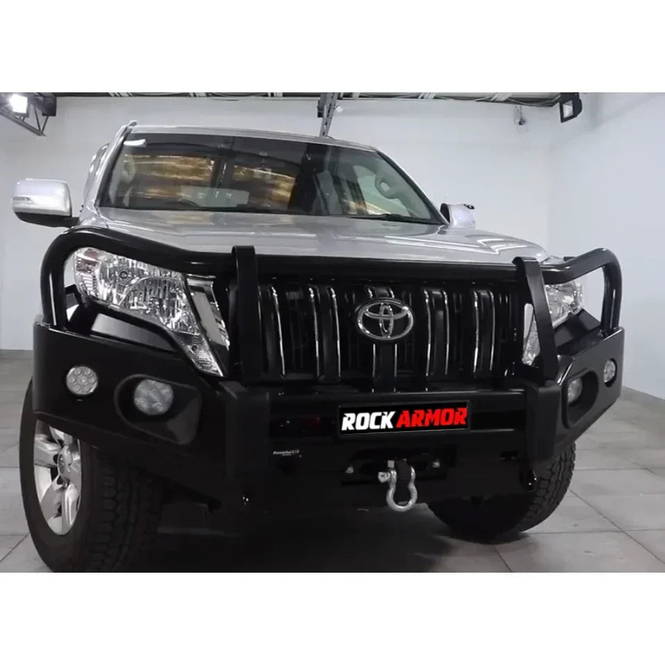 Rockarmor Elite Hoop Steel Bullbar Combo Package - Toyota Prado Fj150 2018-Current (Full Bar Replacement) - Winch Bar