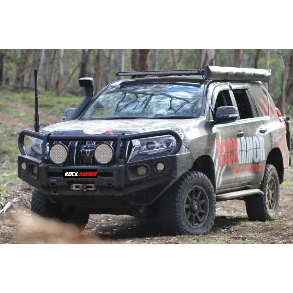 Rockarmor Elite Hoop Steel Bullbar Combo Package - Toyota Prado Fj150 2018-Current (Full Bar Replacement) - Winch Bar