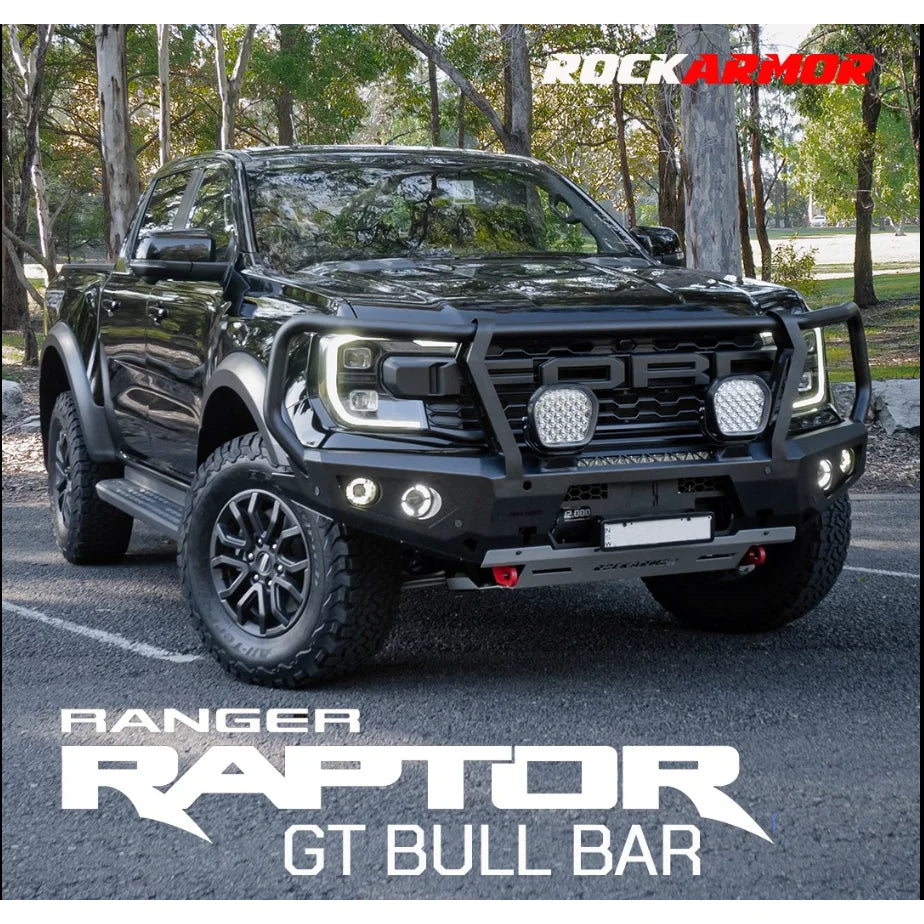 Rockarmor Gt Hoop Steel Bullbar - Ranger Raptor Next Gen 2023 to Current (Full Bar Replacement) - Winch Bar