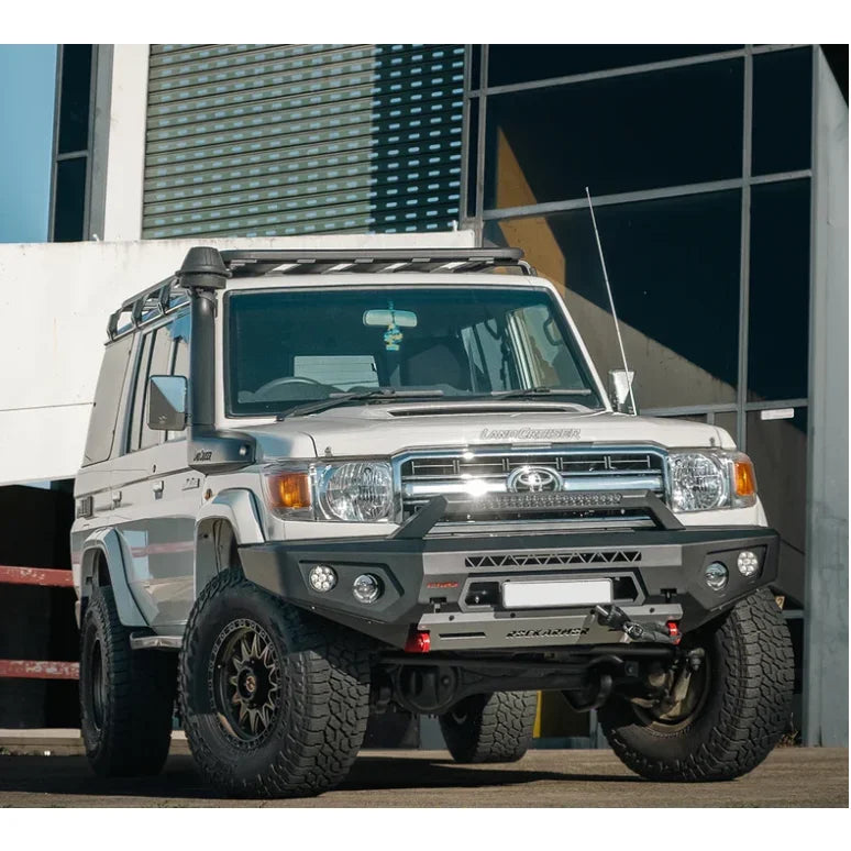 Rockarmor Gt Hoopless Steel Bullbar Combo Package - Toyota 78 Troopy 2007-2023 (Full Bar Replacement) - Winch Bar