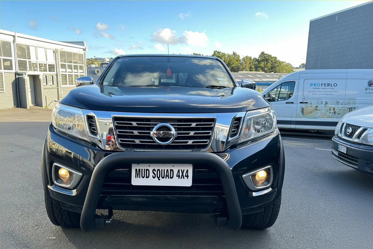 Stainless Steel Nudge Bar Nissan Navara NP300 2015-2020 Matte Black W2